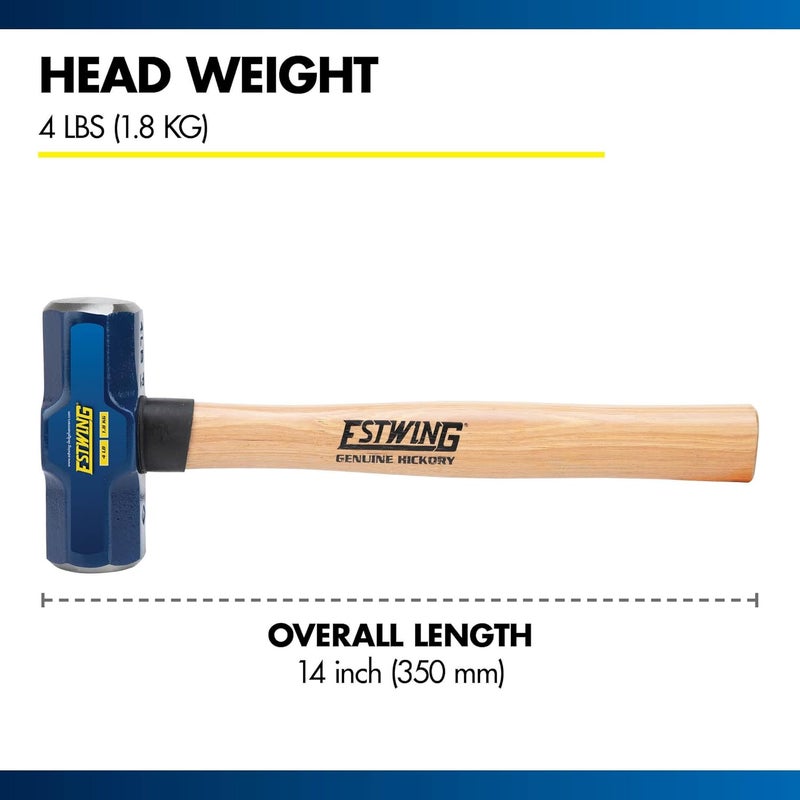 Estwing Engineer Hammer, 4 lb Head, 14" Hickory Wood Handle, #62313 - Image 3